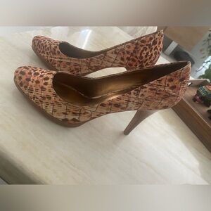 Nine West Brown Patterned Heels